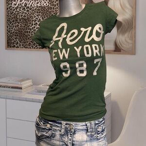 Aeropostale Vintage Y2K  Baby Tee - Forrest Green